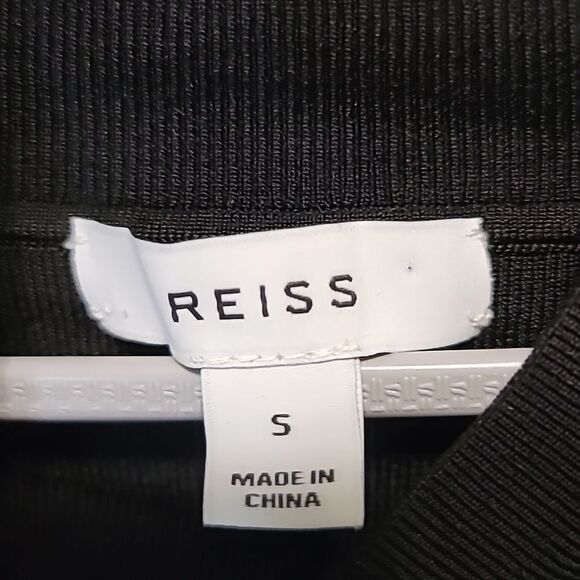 Reiss Anna Contrast Stripe Long Sleeve Top in Black/White - Picture 5 of 8